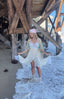 Contemporary Handmade One of One Lace Bridal Set | White & Blush Crochet Maxi Ensemble