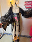 90s Vintage Rare Handmade Neo Victorian Mesh & Leather Balloon Sleeve Jacket