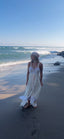 Contemporary Handmade One of One Lace Bridal Set | White & Blush Crochet Maxi Ensemble