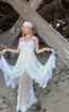 Contemporary Handmade One of One Lace Bridal Set | White & Blush Crochet Maxi Ensemble