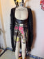 90s Vintage Rare Handmade Neo Victorian Mesh & Leather Balloon Sleeve Jacket