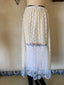 Contemporary Handmade One of One Bridal Set | White Lace & Blue Crochet Asymmetrical Maxi Dress Ensemble