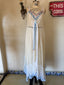 Contemporary Handmade One of One Bridal Set | White Lace & Blue Crochet Asymmetrical Maxi Dress Ensemble