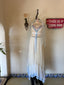 Contemporary Handmade One of One Bridal Set | White Lace & Blue Crochet Asymmetrical Maxi Dress Ensemble