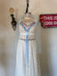 Contemporary Handmade One of One Bridal Set | White Lace & Blue Crochet Asymmetrical Maxi Dress Ensemble