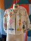 Handmade Vintage Patchwork Quilt Cropped Jacket | One of a Kind Puff Sleeve Jacket