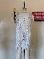 Vintage Deadstock Lim's Crochet Floral Lace Sequin Mini Dress | Bridal Cover Up