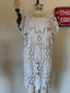 Vintage Deadstock Lim's Crochet Floral Lace Sequin Mini Dress | Bridal Cover Up