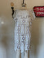 Vintage Deadstock Lim's Crochet Floral Lace Sequin Mini Dress | Bridal Cover Up