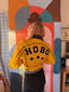 80s Vintage HOBO Yellow Leather Jacket | Michael Hoban North Beach Star Letterman Bomber