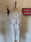 Vintage Deadstock Lim's Crochet Floral Lace Sequin Mini Dress | Bridal Cover Up