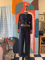 70s Vintage St. John Knits Nautical Jumpsuit | Navy Military Trim One Piece