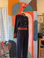 70s Vintage St. John Knits Nautical Jumpsuit | Navy Military Trim One Piece