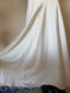 50s Vintage Ivory Satin Bridal Slip Dress | Mauve Lace Trim Ribbon Boho Bias Cut Maxi