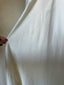 50s Vintage Ivory Satin Bridal Slip Dress | Mauve Lace Trim Ribbon Boho Bias Cut Maxi
