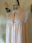 60s Vintage Christian Dior Pink Peignoir Nightgown | Blush Lace Trim Bridal Maxi Dress