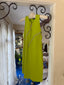 Late 80s Vintage Claude Montana Lime Green Zipper Bodycon Midi Dress