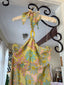 60s Vintage Psychedelic Floral Mod Halter Midi Dress