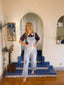 70s Vintage Big Mac Denim Overalls Engineer Blue and White Stripe Jumpsuit