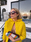 70s Vintage Yellow Hand Crochet Textured Hooded Cardigan