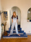 70s Vintage Big Mac Denim Overalls Engineer Blue and White Stripe Jumpsuit