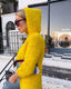 70s Vintage Yellow Hand Crochet Textured Hooded Cardigan