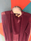 80s Vintage Rare Krizia Burgundy Mohair Sheer Knit Camisole and Cardigan Two Piece Set