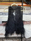 90s Vintage Maribou Feather Black Swan Vest