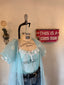 70s Vintage Aqua Daisy Peignoir Set | Sheer Chiffon Boudoir Lingerie