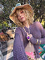 90s Vintage KRIZIA Metallic Crinkle Cardigan | Rare Plum Textured Italian Knit