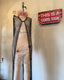 90s Vintage ROGIANI Netted Macramé Beaded Black Mesh Duster y2k