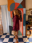80s Vintage Rare Krizia Burgundy Mohair Sheer Knit Camisole and Cardigan Two Piece Set
