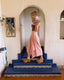 90s Vintage Henri Bendel Corset Waist Asymmetrical Handkerchief Midi Skirt