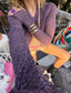 90s Vintage KRIZIA Metallic Crinkle Cardigan | Rare Plum Textured Italian Knit