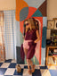 80s Vintage Rare Krizia Burgundy Mohair Sheer Knit Camisole and Cardigan Two Piece Set