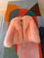 90s Vintage Mongolian Fur Coat | Blush Pink Curly Lamb Jacket