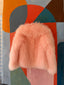 90s Vintage Mongolian Fur Coat | Blush Pink Curly Lamb Jacket