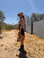 60s Vintage Rare Handmade Leather & Crochet Hippie Dress | Genuine Counterculture Halter Mini