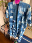 Vintage Indigo Patchwork Boro Style Duster | Artisan Quilted Folk Jacket