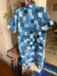 Vintage Indigo Patchwork Boro Style Duster | Artisan Quilted Folk Jacket