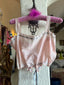 20s Vintage Antique Edwardian Ballet Pink Cotton Camisole | French Ribbon Lace Top