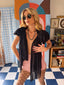 90s Vintage Art Deco Sheer Black Cape | Mesh Shoulder Nylon Drape y2k