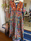 Vintage Spring 1994 Moschino Couture Embroidered Paisley Maxi | Mirrorwork Bohemian Runway Dress