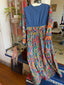 Vintage Spring 1994 Moschino Couture Embroidered Paisley Maxi | Mirrorwork Bohemian Runway Dress