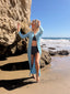 70s Vintage St. John Knits Baby Blue Longline Duster Cardigan |  Knit Sweater Maxi Dress