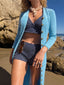 40s Vintage Navy Blue Polka Dot Halter and Hot Short Set