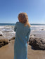 70s Vintage St. John Knits Baby Blue Longline Duster Cardigan |  Knit Sweater Maxi Dress