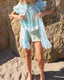 70s Vintage Aqua Daisy Peignoir Set | Sheer Chiffon Boudoir Lingerie