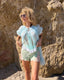 70s Vintage Aqua Daisy Peignoir Set | Sheer Chiffon Boudoir Lingerie