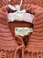 70s Vintage Kimlon Mauve Open Knit Maxi Cardigan